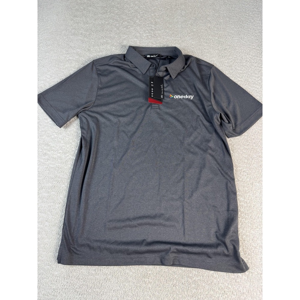 TravisMathew Polo Shirt Mens Large Gray Oneday Golf Performance 100% Polyester